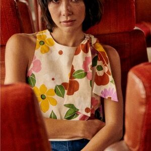 Sezane Loren Blouse with Bow Accent